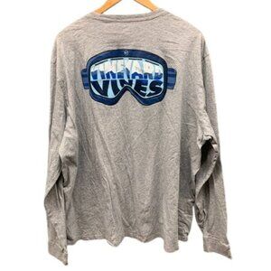 Vineyard Vines Men’s‎ 2XB Gray Heather Ski Goggles Long Sleeve Pocket Cotton Tee